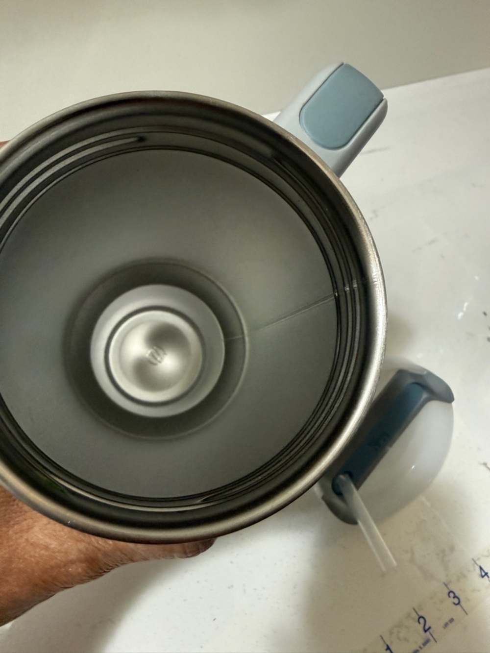 Stanley Light Gray Insulated Travel Mug with Handle and Straw - Picture 5 of 10